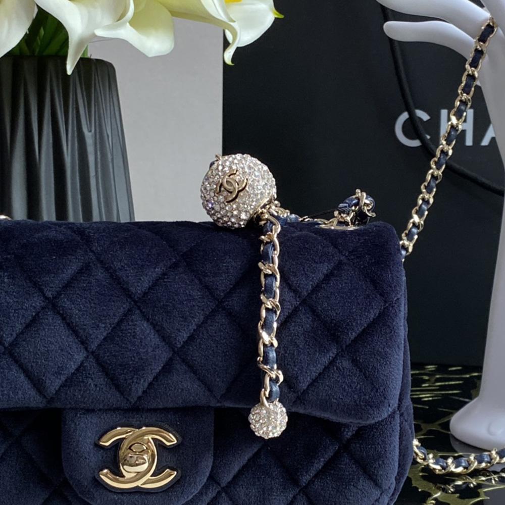 Chanel Square Mini Classic Flap Bag Velvet product image 6, provided for visual reference and product detail review