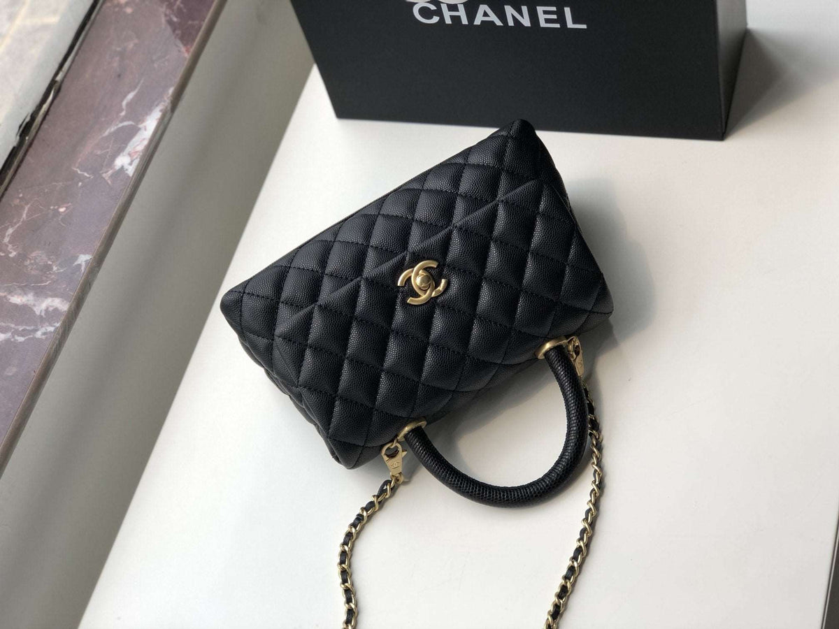 Chanel Small Flap Bag with Coco Handle - Black with Black Hardware product image 4, provided for visual reference and