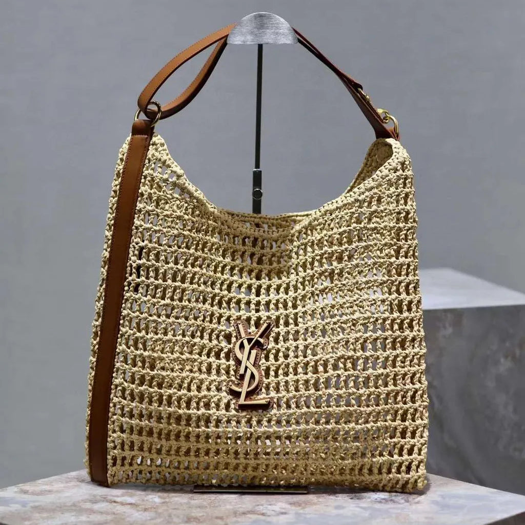 Saint Laurent YSL Raffia Tote Bag product image 1, provided for visual reference and product detail review