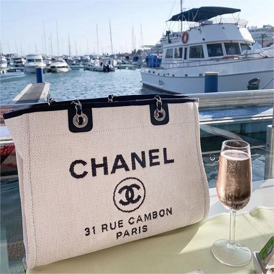 Chanel Deauville Tote Bag - White product image 4, provided for visual reference and product detail review