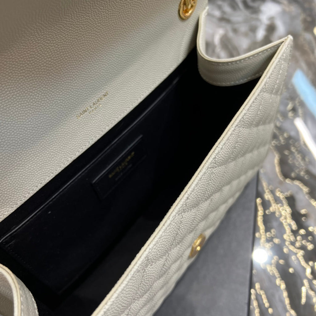 YSL Envelope Bag Medium White 487206 product image 3, provided for visual reference and product detail review