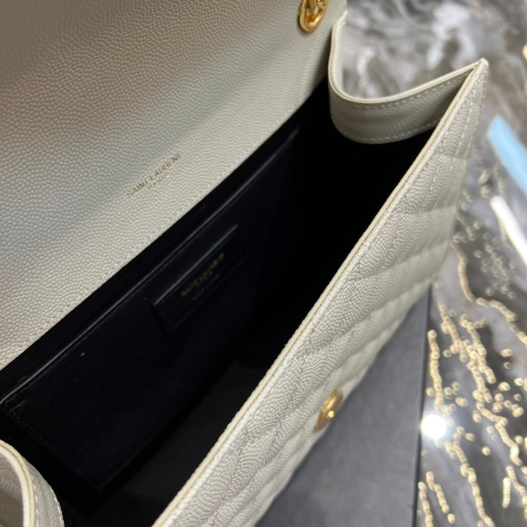 YSL Envelope Bag Medium White 487206 product image 3, provided for visual reference and product detail review