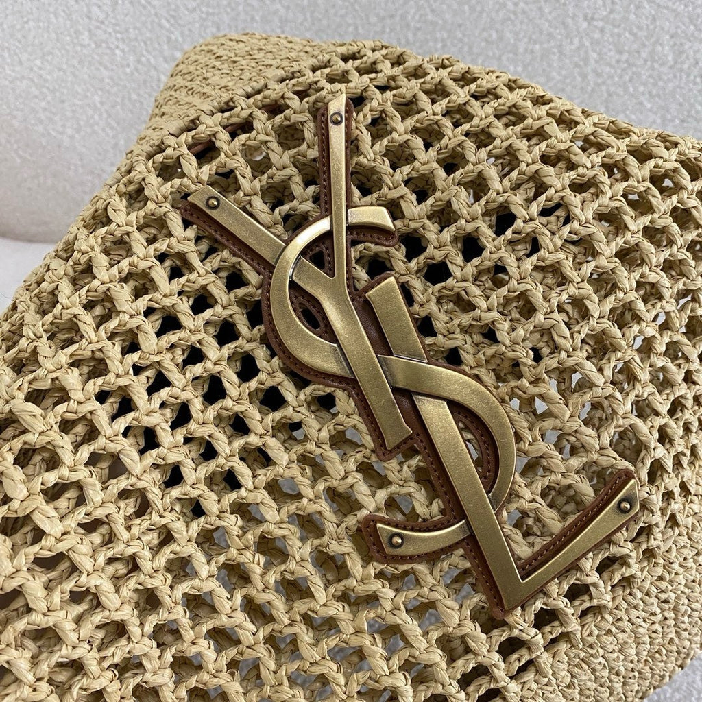 Saint Laurent YSL Raffia Icare Tote Bag product image 7, provided for visual reference and product detail review