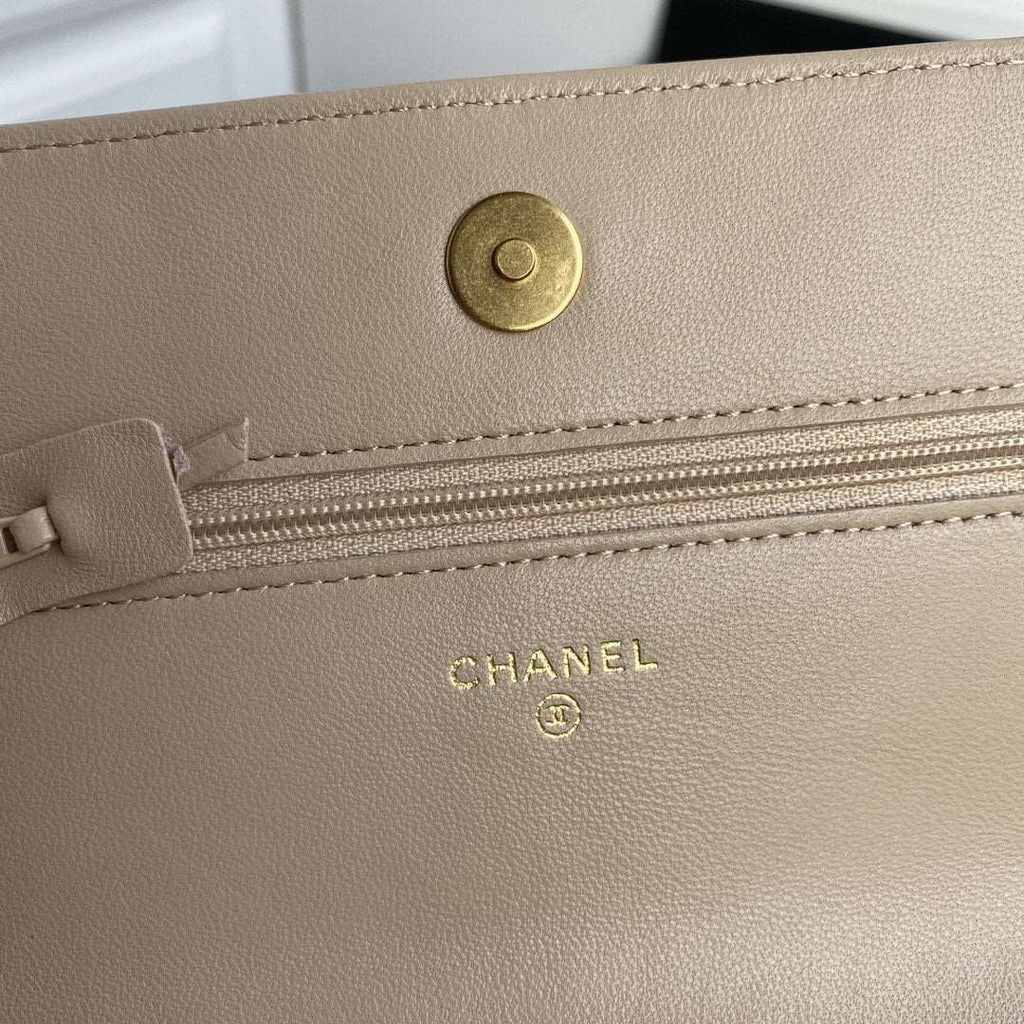 Chanel 19 Wallet On Chain WOC Beige product image 9, provided for visual reference and product detail review