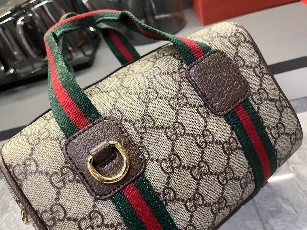 Gucci Mini GG Handbag - Beige and Dark Brown product image 3, provided for visual reference and product detail review