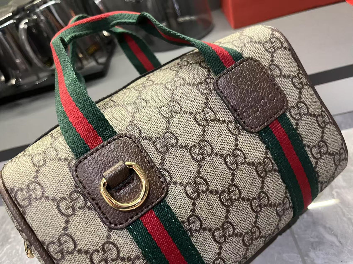 Gucci Mini GG Handbag - Beige and Dark Brown product image 3, provided for visual reference and product detail review