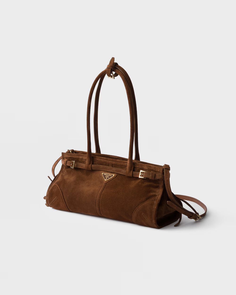 Prada Bonnie Medium Suede Handbag product image 2, provided for visual reference and product detail review