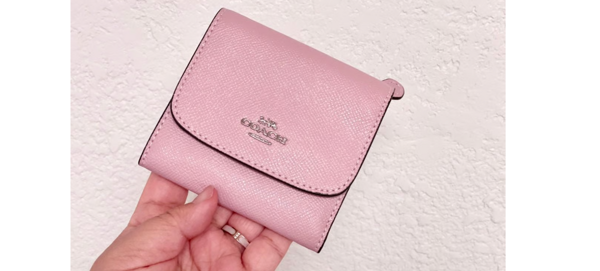 Coach Leather Small Wallet in Pink product image 2, provided for visual reference and product detail review