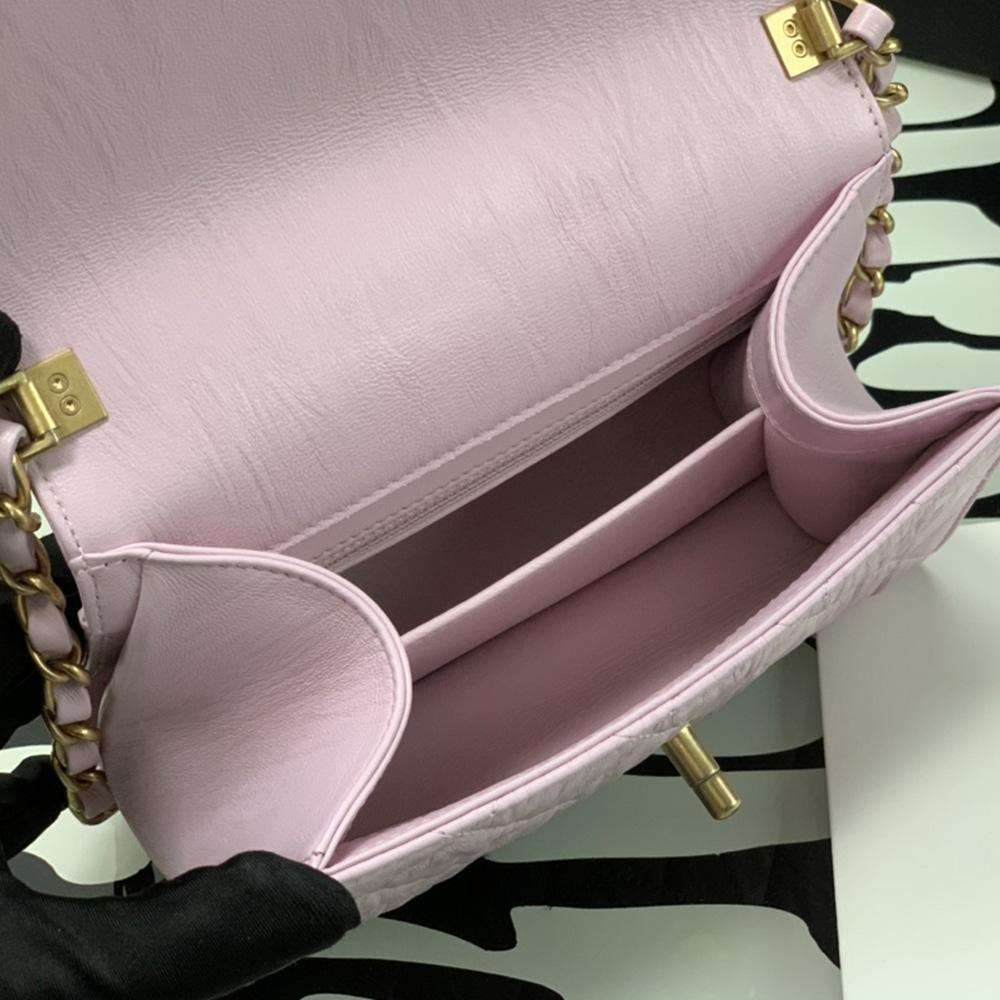 Chanel Mini Flap Bag Pink with Top Handle product image 6, provided for visual reference and product detail review