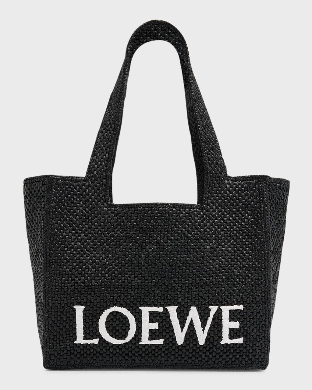 Loewe Logo Raffia Tote Bag - Black product image 3, provided for visual reference and product detail review