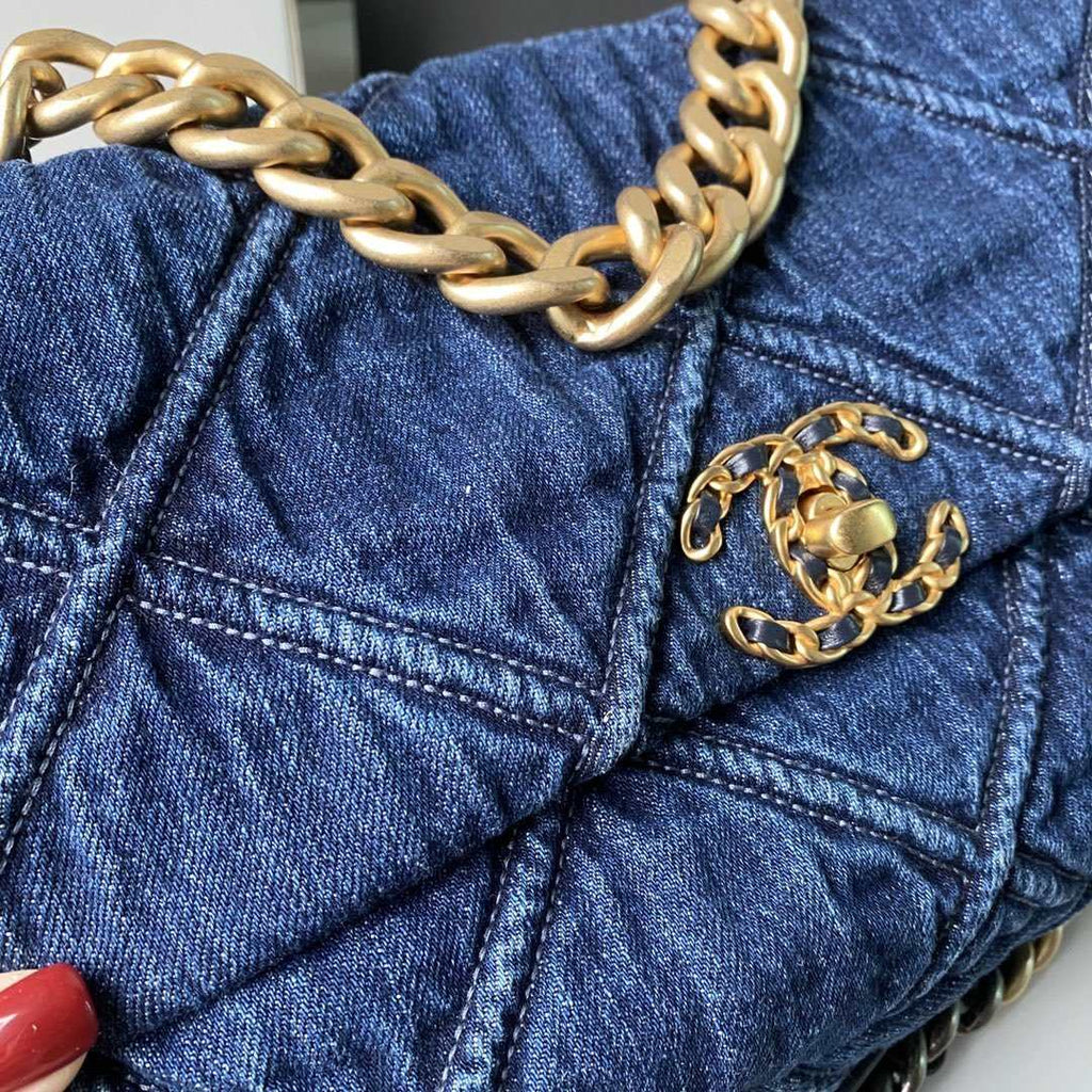 Chanel 19 Denim Large Flap Bag product image 9, provided for visual reference and product detail review