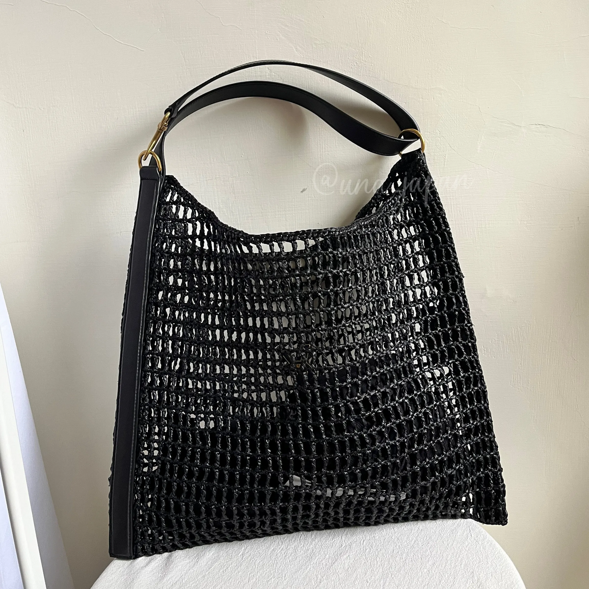 Saint Laurent YSL Raffia Tote Bag product image 2, provided for visual reference and product detail review