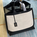 YSL Tag Hobo Bag - Beige/Black product image 1, provided for visual reference and product detail review