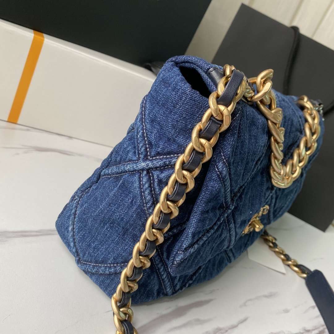 Chanel 19 Denim Large Flap Bag product image 2, provided for visual reference and product detail review