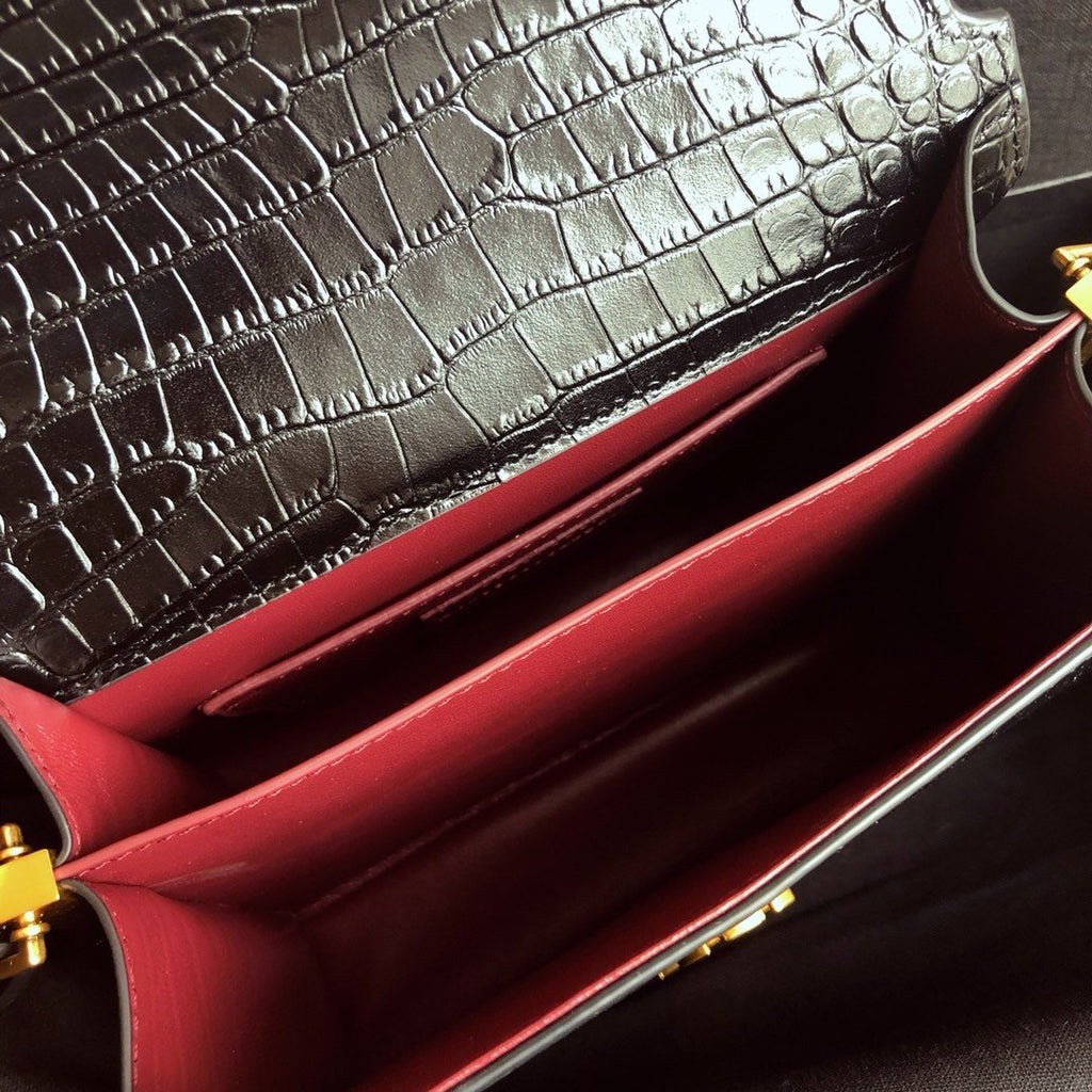 YSL Cassandra Mini Top Handle Bag Black product image 2, provided for visual reference and product detail review