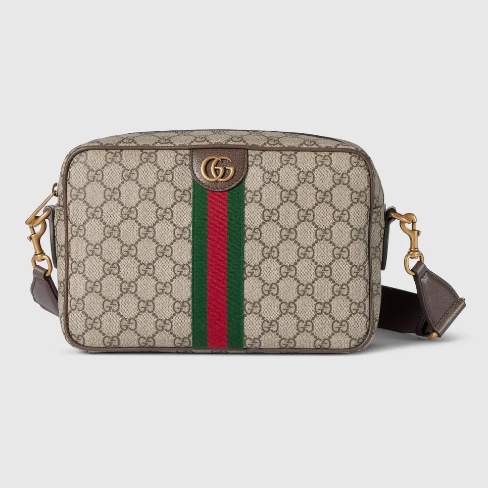 Gucci Ophidia Medium GG Supreme Canvas Shoulder Crossbody Bag with Web Stripe and Leather Trim product image 1, provided for