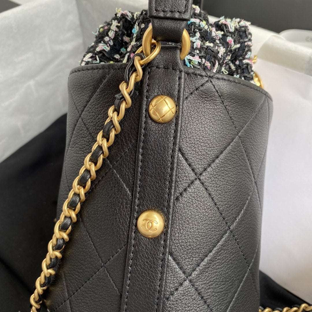 Chanel 2020 Tweed Soul Bucket Bag Black product image 4, provided for visual reference and product detail review