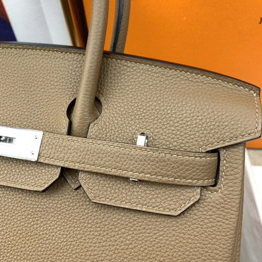 Hermes Birkin 30 Togo Etoupe Bag Silver Hardware Handbags (11.8in30cm) - Grey product image 7, provided for visual reference
