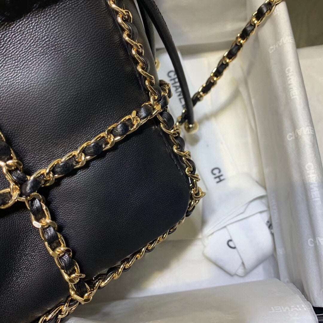 Chanel Bucket Chain Drawstring Bag 2021 - Matte Pink product image 7, provided for visual reference and product detail review