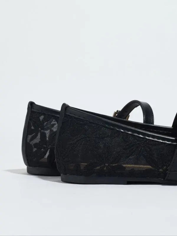Dolce Lace Flats - Black product image 2, provided for visual reference and product detail review