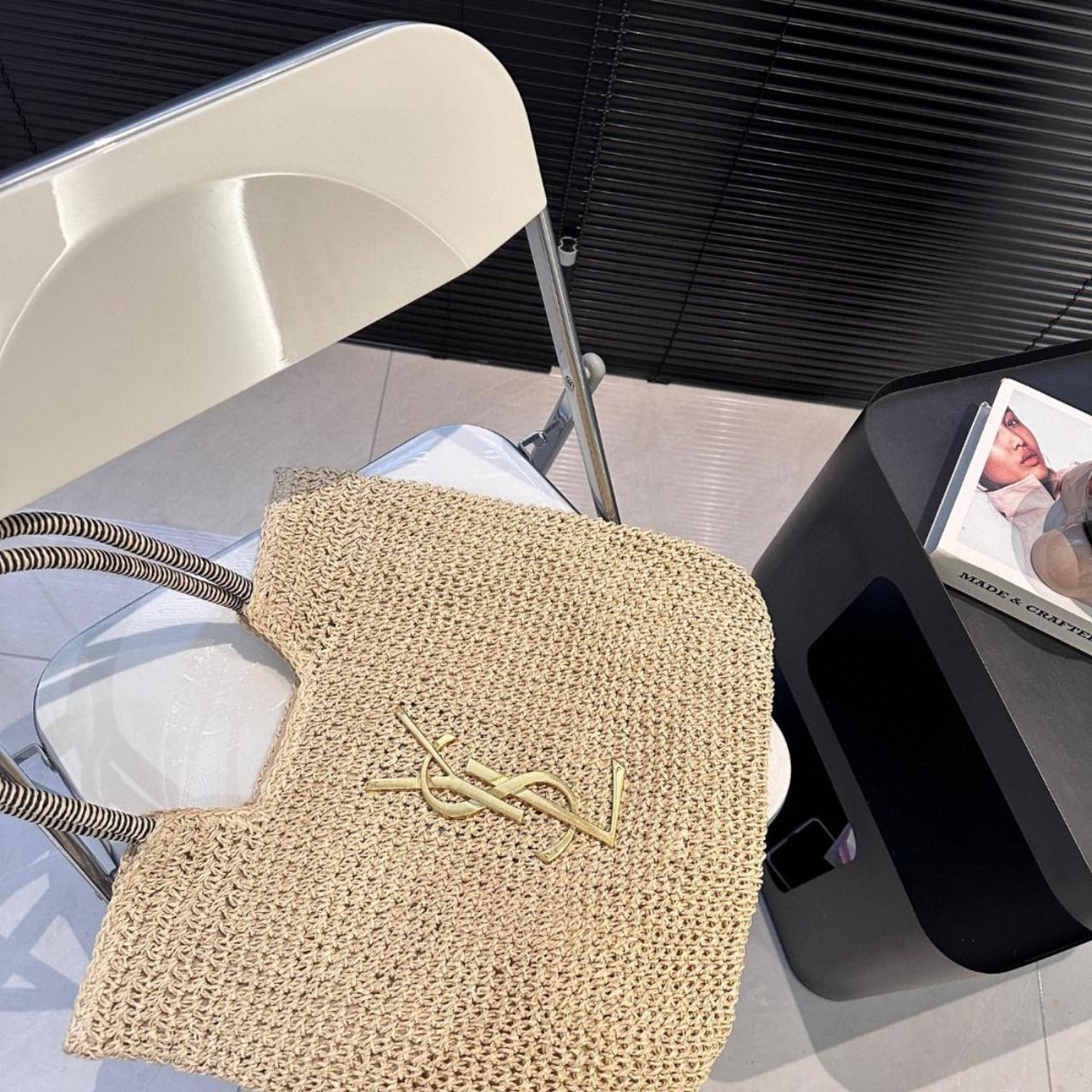 Saint Laurent YSL Raffia Bag product image 5, provided for visual reference and product detail review