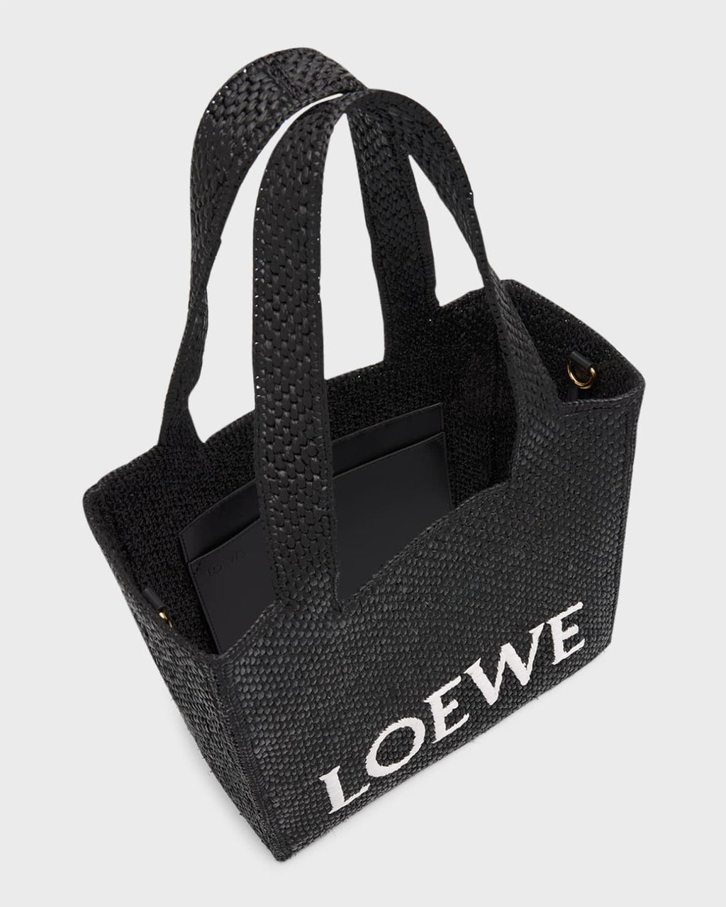 Loewe Logo Raffia Tote Bag - Black product image 5, provided for visual reference and product detail review