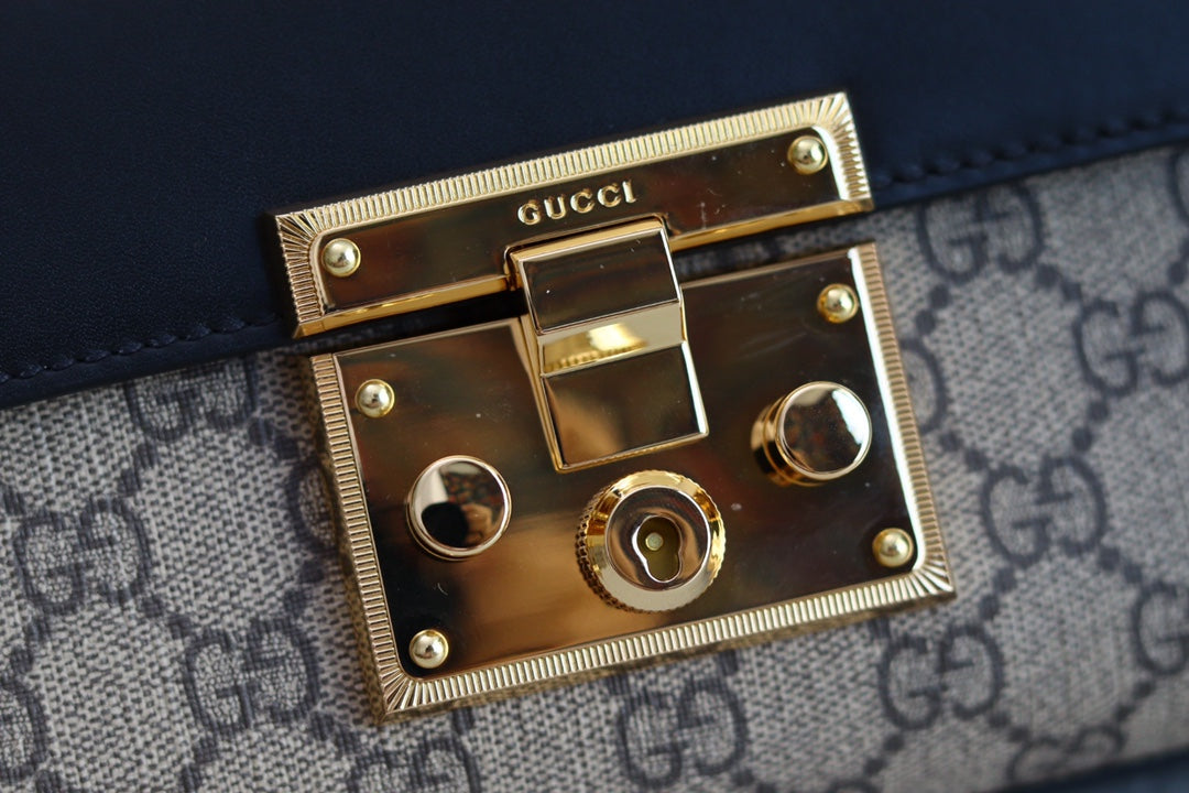 Gucci Padlock 20 Ophidia Leather Black Shoulder Bag product image 7, provided for visual reference and product detail review