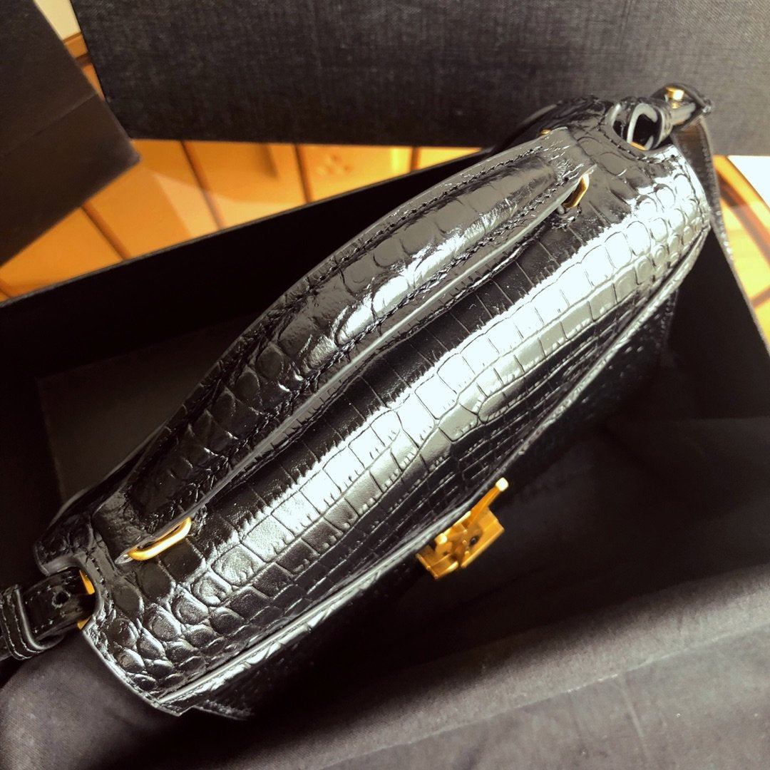 YSL Cassandra Mini Top Handle Bag Black product image 6, provided for visual reference and product detail review