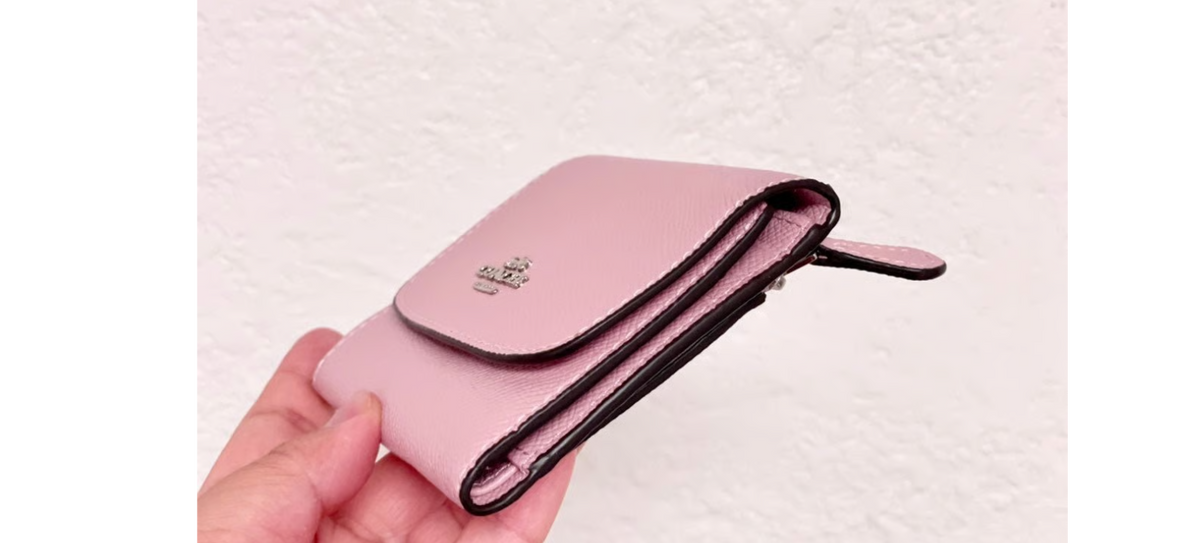 Coach Leather Small Wallet in Pink product image 5, provided for visual reference and product detail review
