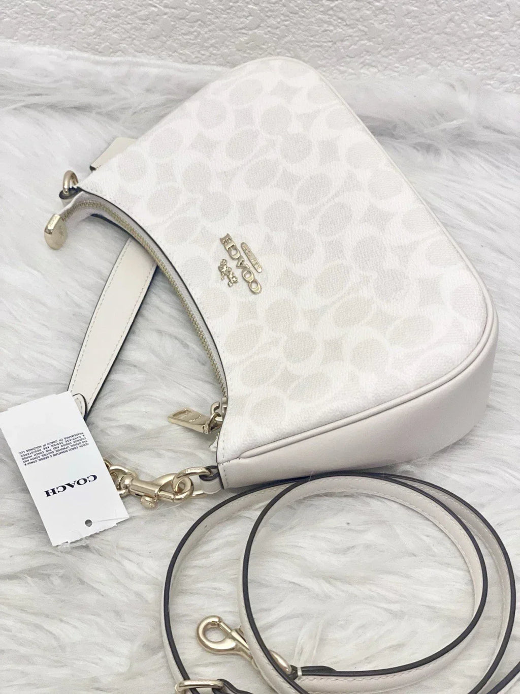 Coach Women Teri Shoulder Bag Signature Canvas - White/Chalk product image 4, provided for visual reference and product