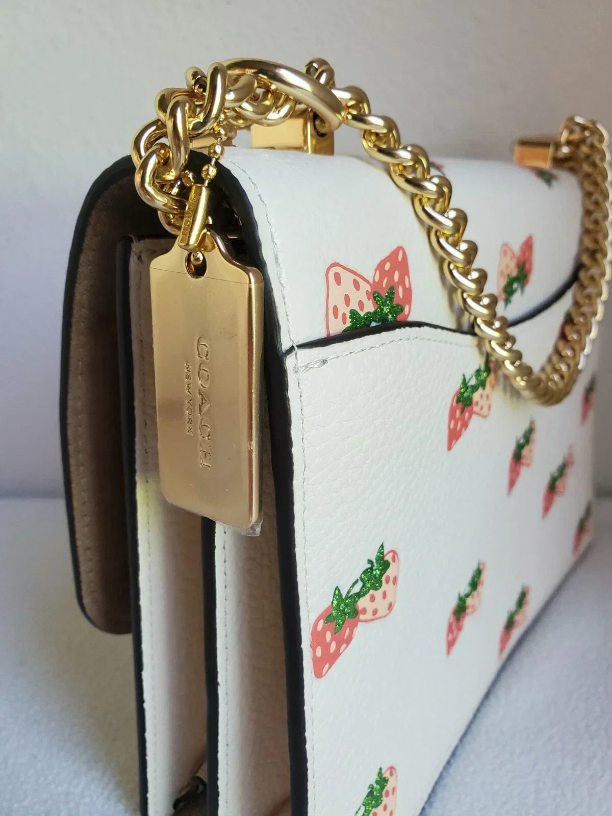 Coach Klare Crossbody with Strawberry Print - White product image 4, provided for visual reference and product detail review