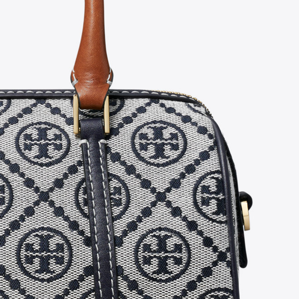 Tory Burch Monogram Mini Barrel Bag - Navy product image 4, provided for visual reference and product detail review