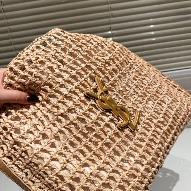 Saint Laurent YSL Raffia Tote Bag product image 10, provided for visual reference and product detail review