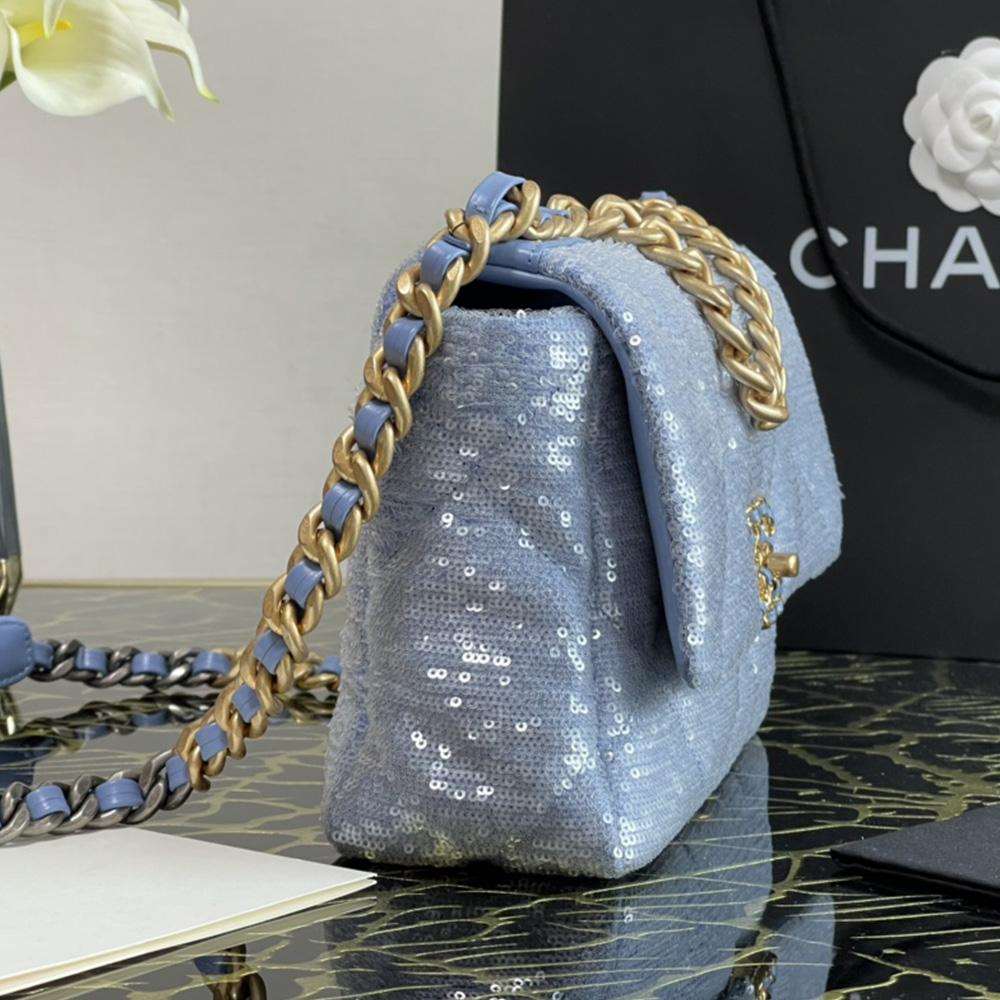 Chanel 19 Sequin Flap Bag - Light Blue product image 4, provided for visual reference and product detail review