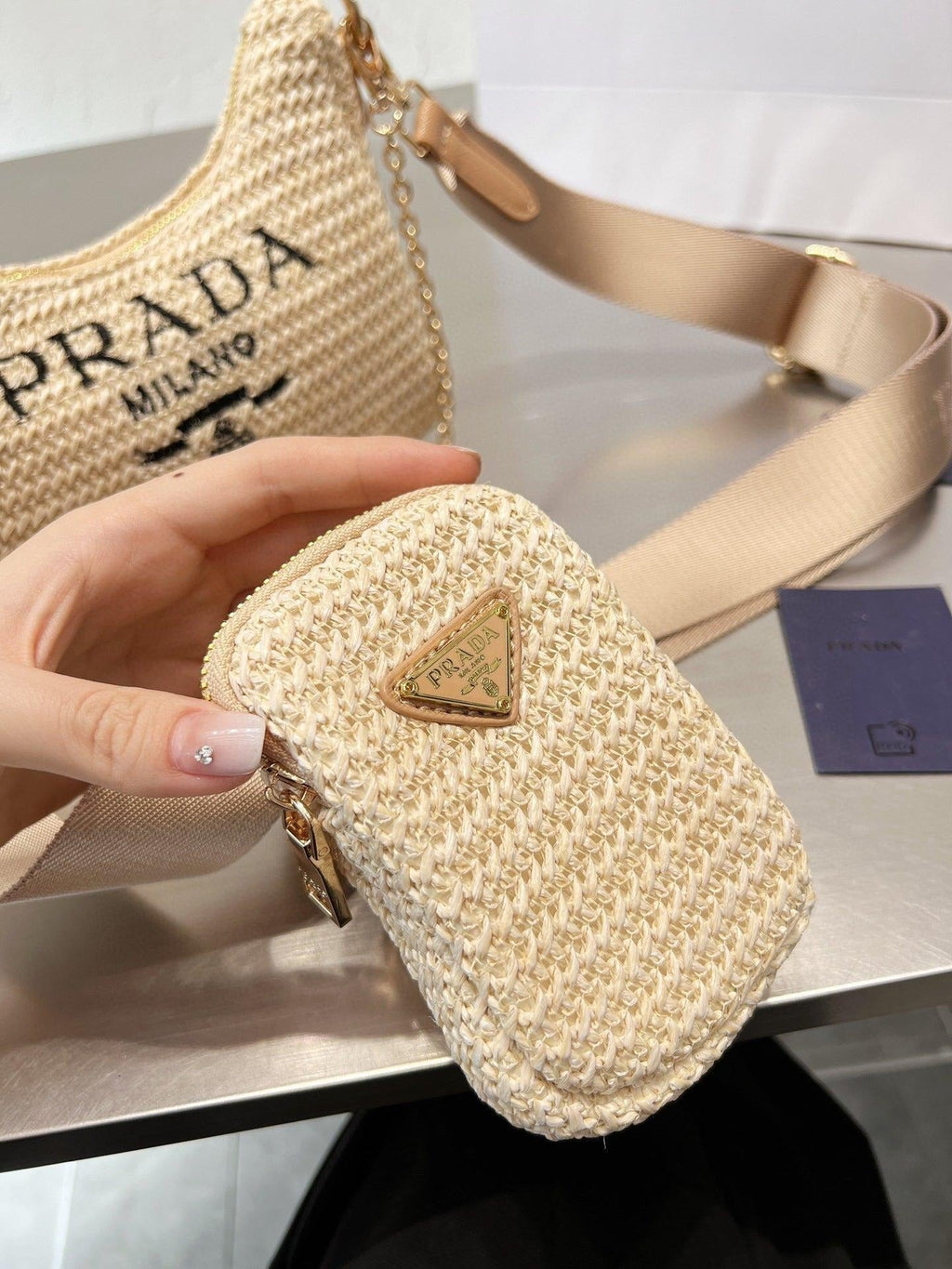 Prada Handbag Re-Edition 2005 Bag 8.3X7X2.3Inch - Beige product image 3, provided for visual reference and product detail