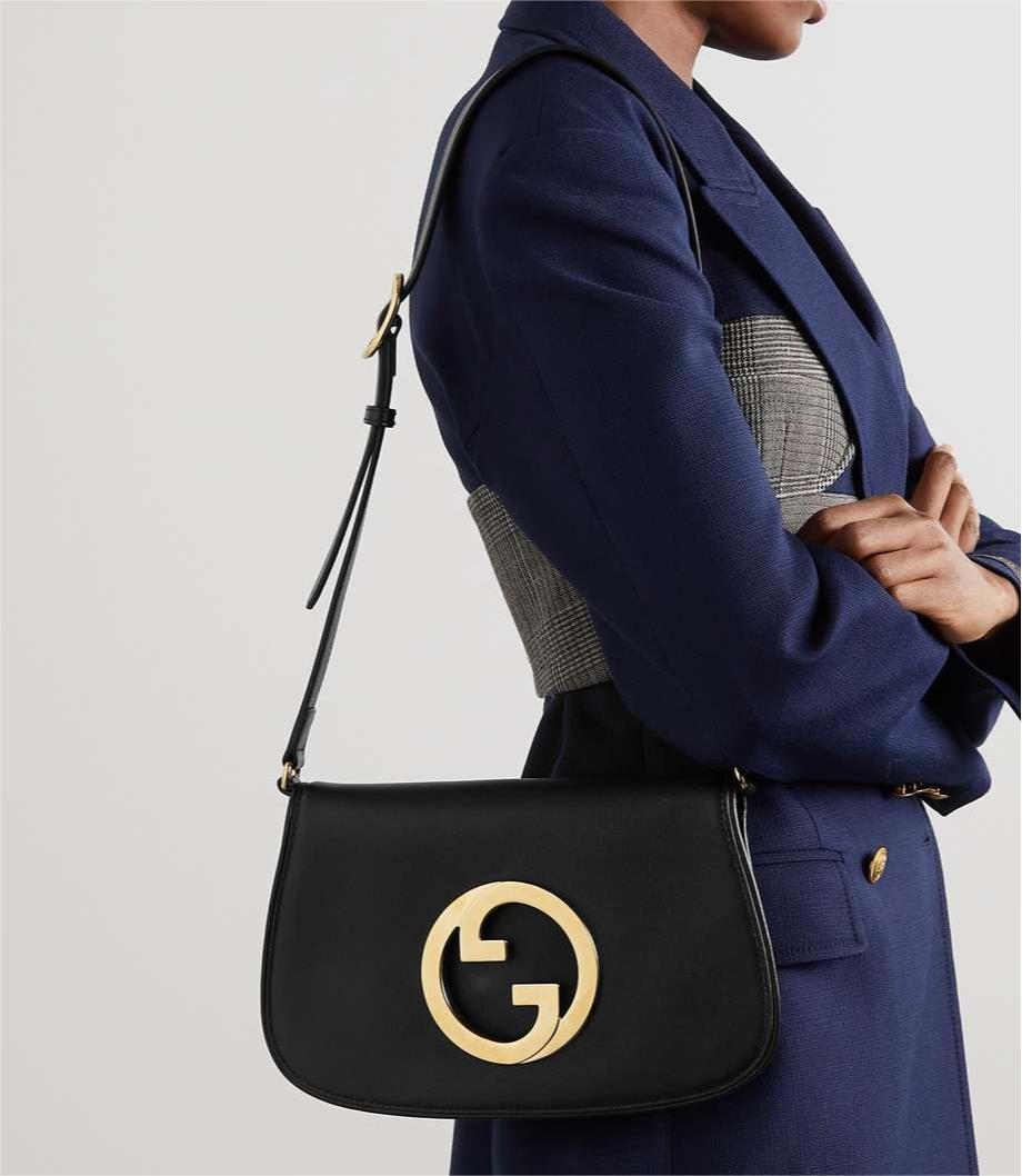 Gucci New Blondie Leather Shoulder Bag - Black product image 7, provided for visual reference and product detail review