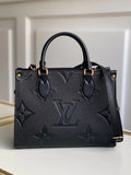 LV OnTheGo PM Monogram Empreinte Leather Tote Handle Bag with Black Leather Trim product image 1, provided for visual