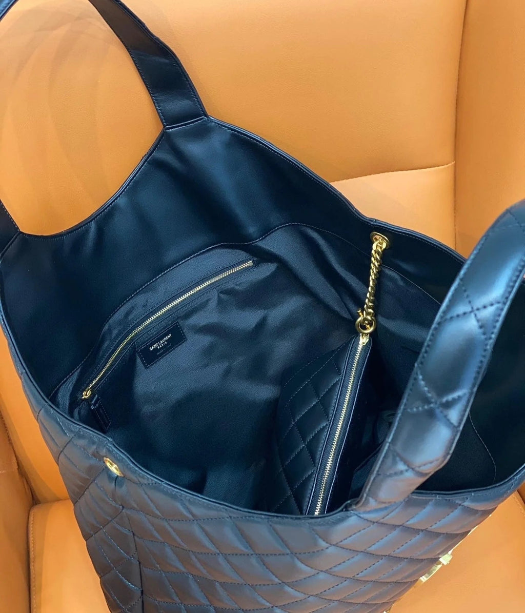 Saint Laurent Icare Extra Large Embellished Quilted Leather Tote - Black product image 9, provided for visual reference and