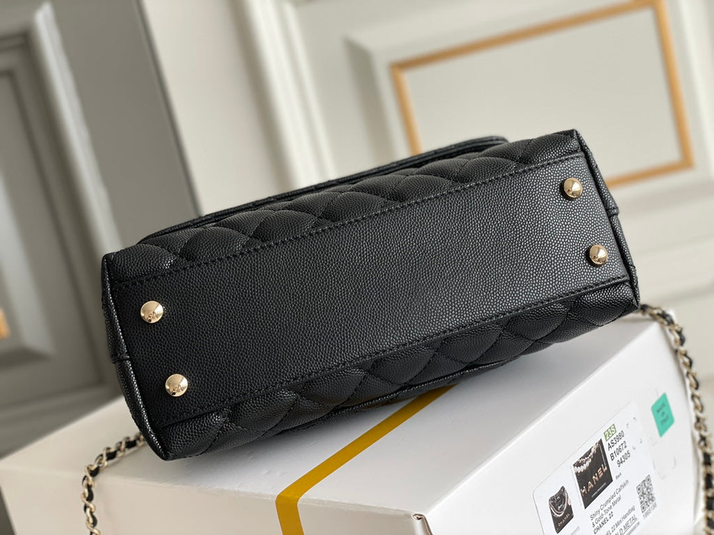 Chanel Coco Handle Black Bag Handle Flap Small/Mini Bag Black product image 5, provided for visual reference and product