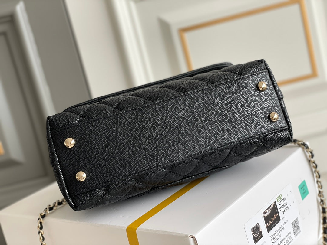 Chanel Coco Handle Black Bag Handle Flap Small/Mini Bag Black product image 5, provided for visual reference and product