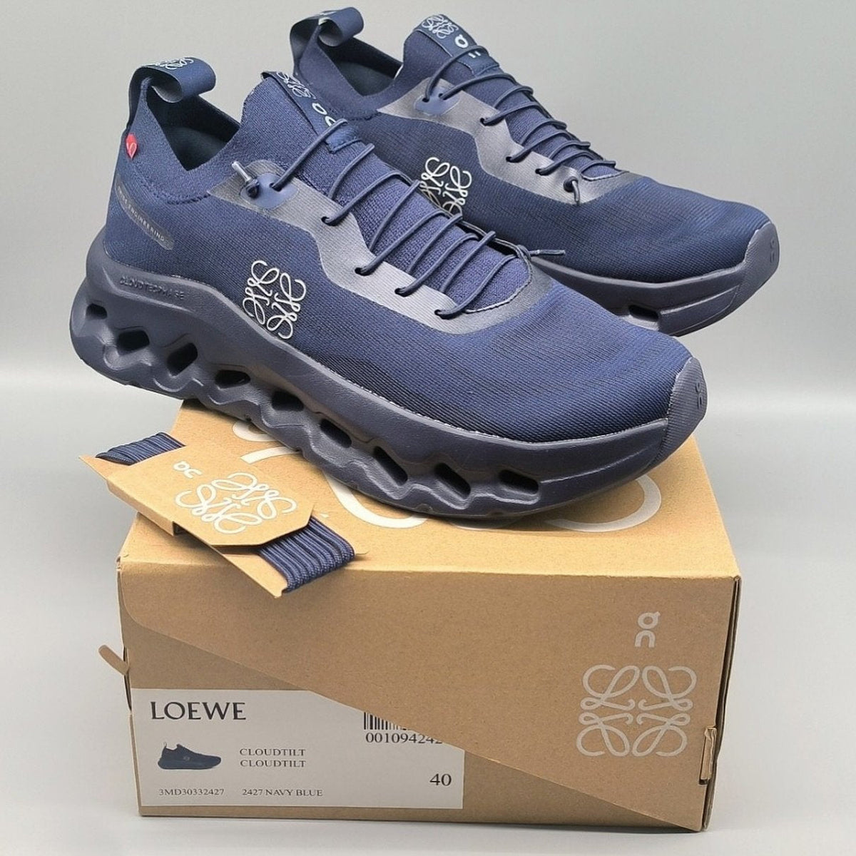 LOEWE x On Cloud Dark Blue Lifestyle Sneakers product image 3, provided for visual reference and product detail review