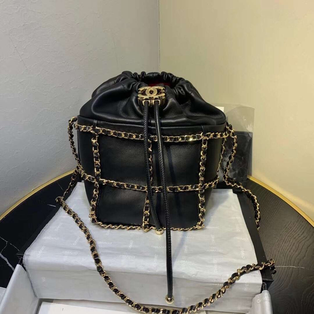 Chanel Bucket Chain Drawstring Bag 2021 - Matte Pink product image 5, provided for visual reference and product detail review