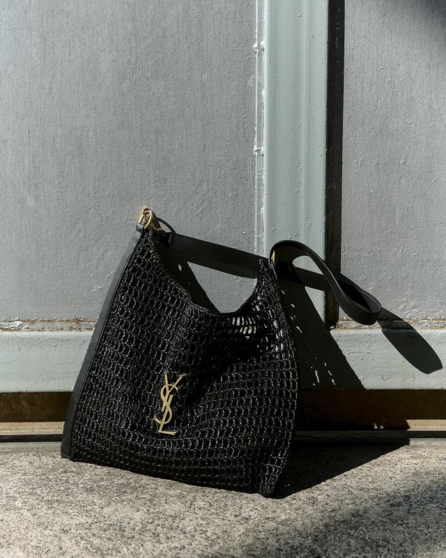 Saint Laurent YSL Raffia Tote Bag product image 4, provided for visual reference and product detail review