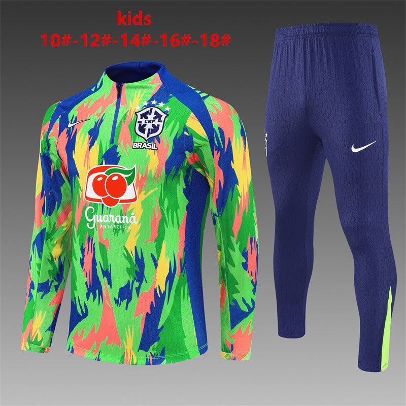 Kids Brazil Training Tracksuits 25/26 Football Kit Soccer product image 1