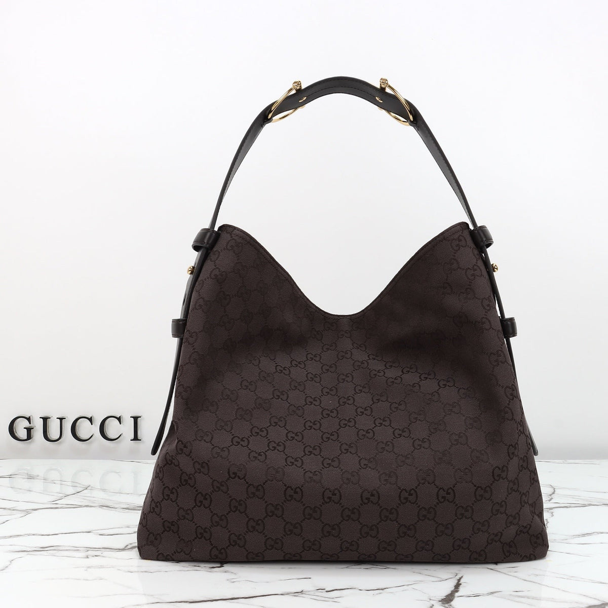 Gucci Beatrix Tote Brown and Dark Brown Original GG Canvas product image 2, provided for visual reference and product detail