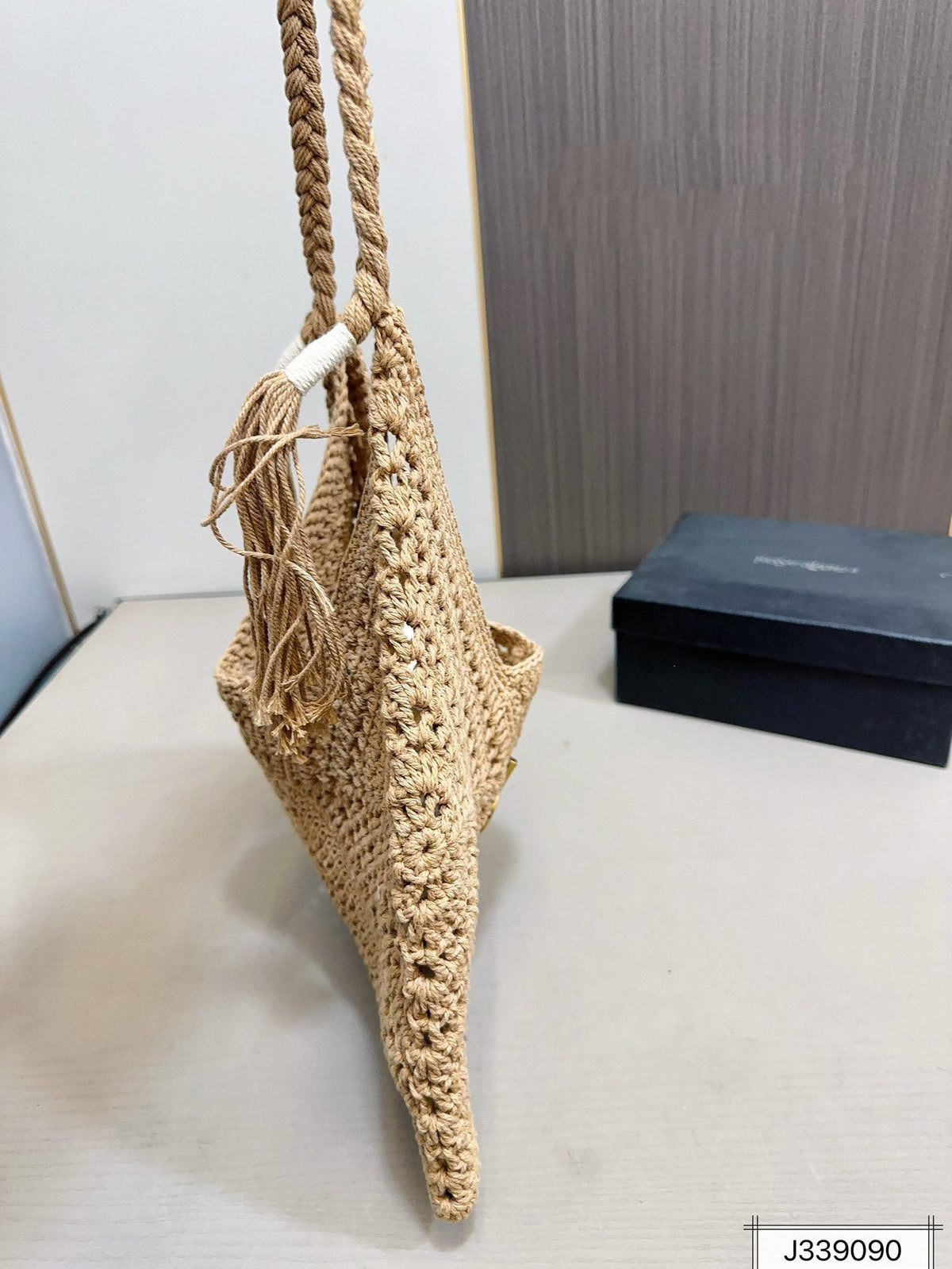 Saint Laurent YSL Raffia Tote Bag Beach Casual - Brown product image 4, provided for visual reference and product detail