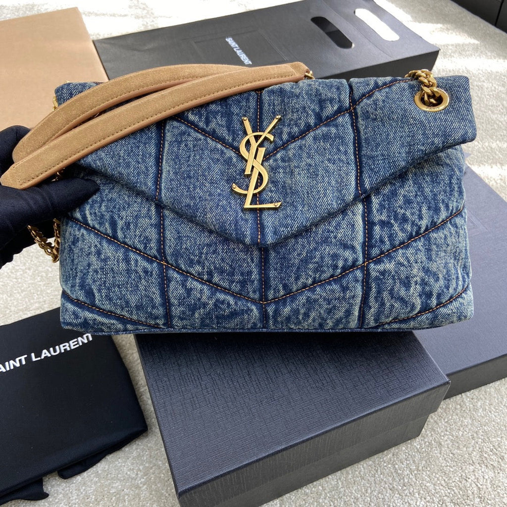 YSL Puffer Denim Bag - Blue product image 1, provided for visual reference and product detail review