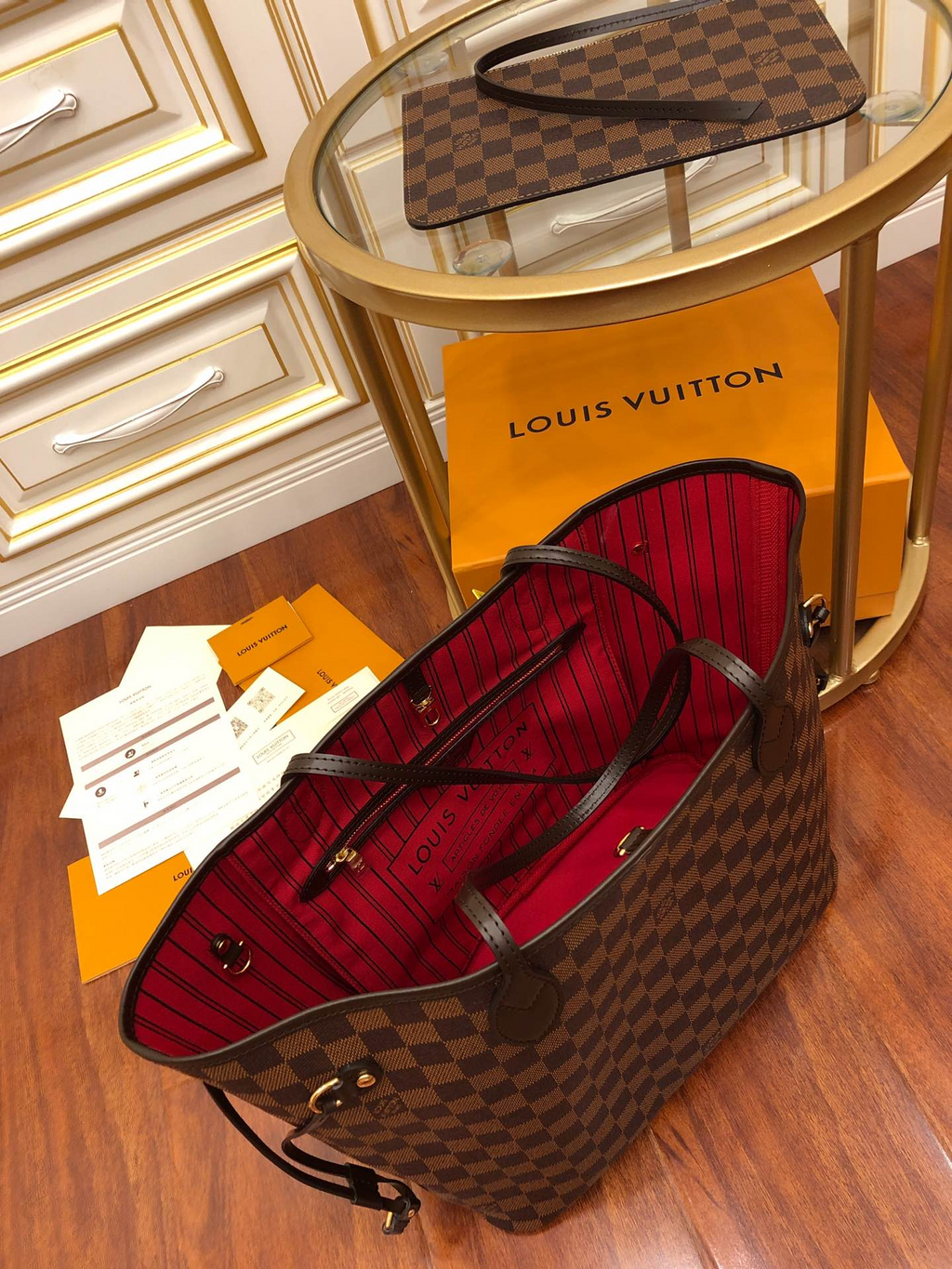 Louis Vuitton Ebene Monogram Leather Bag - Khaki product image 8, provided for visual reference and product detail review
