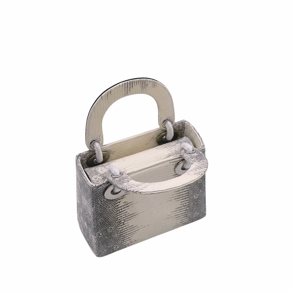 Dior Ombre Himalayan Lizard Small Shoulder Bag - White product image 4, provided for visual reference and product detail