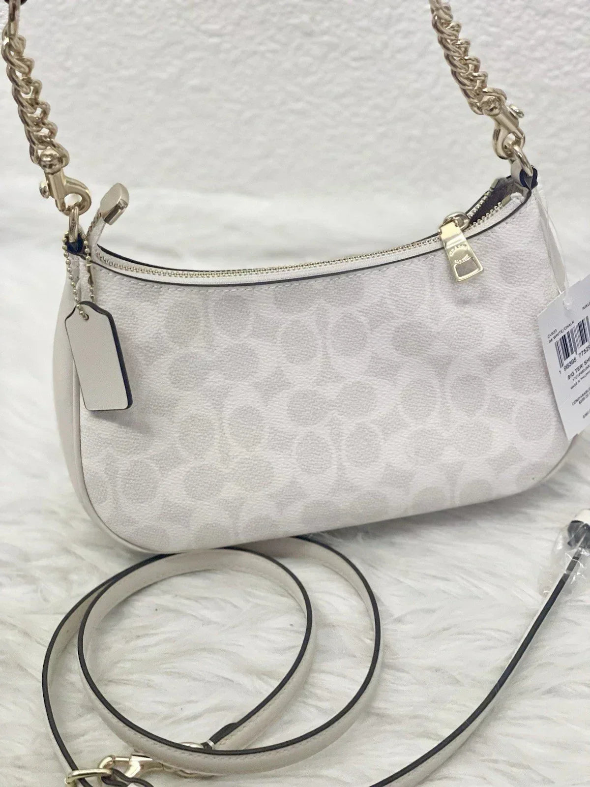 Coach Women Teri Shoulder Bag Signature Canvas - White/Chalk product image 5, provided for visual reference and product